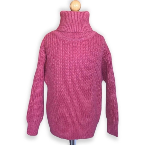 GIRLS ORANGE & PINK BUNDLE FALL AUTUMN TURTLENECK KNITTED SWEATER SIZE 5T - Picture 3 of 4